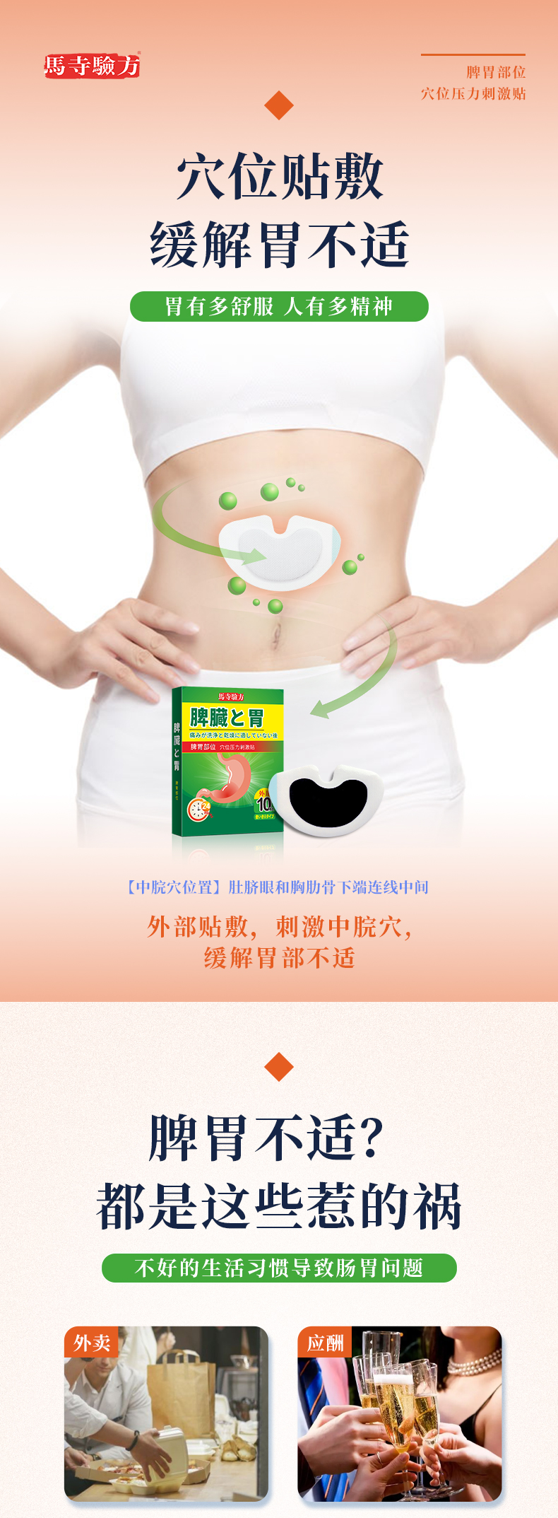脾胃貼的正確貼法圖片，脾胃貼貼在哪個(gè)位置，兒童脾胃貼位置圖