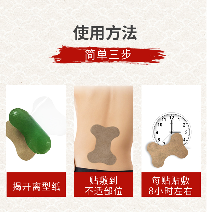 艾草腰椎貼怎么貼，使用說明，艾腰貼的位置圖